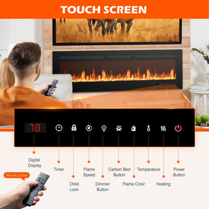 Electric Fireplace Heater 1500W/750W with Remote